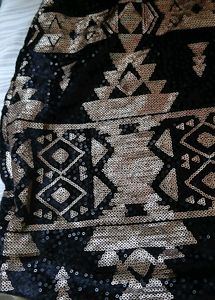 Full Sequins Patterned Skirt - L Size