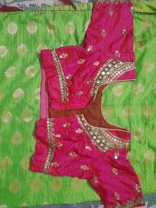 Attractive Saree With Blouse Full Work💫🎂