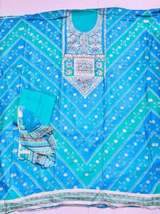 Teal Embroidered Salwar Kameez