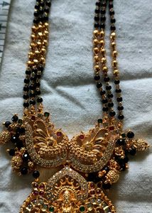 Lakshmi Locket Black Beads