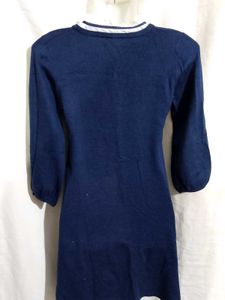 Navy Blue Woolen Dress