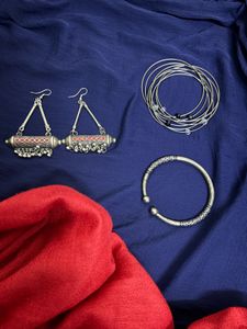 Boho Silver Jewelry Set