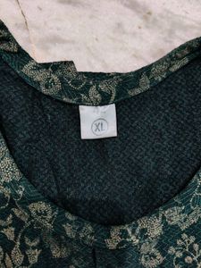 Green Floral Kurta Set