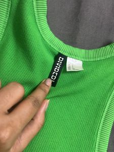 Green Ribbed Tank Top