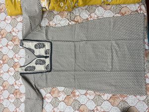 Elegant Black Printed Straight Kurta