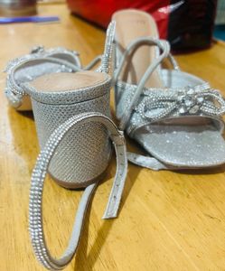 Novo Silver Sparkly Heels