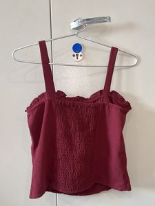 burgandy crop top