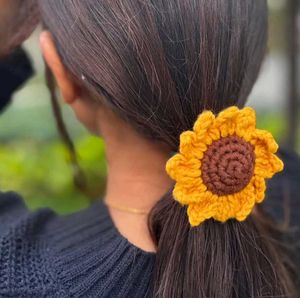 Crochet Sunflower Rubber Band 🌻