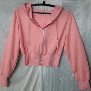 Cute Pink Cropped Hoodie
