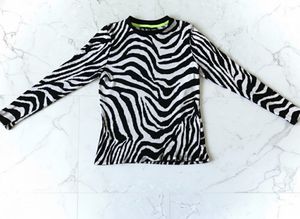 Y2k Zebra Print Long Sleeve Top