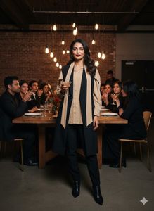 ✨ Architectural Chic: The Taupe Drape Blouse! 🧵