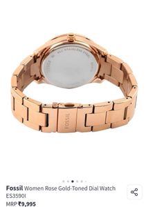 Authentic Fossil Rose Gold Watch with Crystals