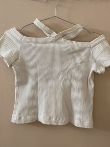 Elegant Off-Shoulder Ribbed Knit Top