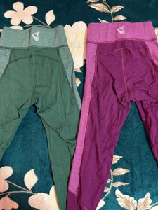 Two Pairs of Colorful Yoga Pants