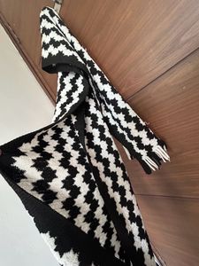 Black N White Long Scarf/ Dupatta