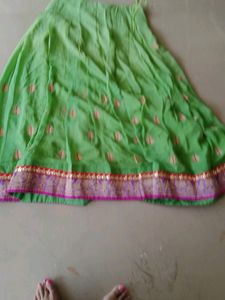 Green skirt with purple and red border