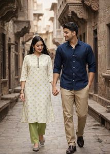 🌿🌿Verdant Linen Kurta+FREE Indigo💙✨Deal🔥!