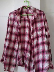 Pink Plaid Shirt
