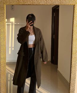 Brown Long Relaxed FIT Overcoat