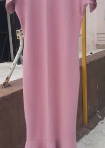 Lavender Ruffle Hem Bodycon Midi Dress