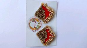 Statement Red &amp; Gold Earrings