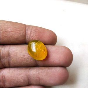 11.85 CTS Yellow hakik Gemstone/पीला हकीक