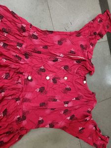 Red Floral Print Sundress