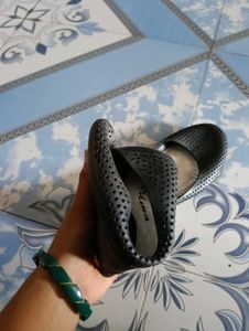 Black Garima Perforated Ballet Flats