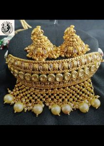 Gold Tone Indian Bridal Necklace
