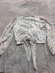 Padded Floral Print Tie-Front Top (women's)