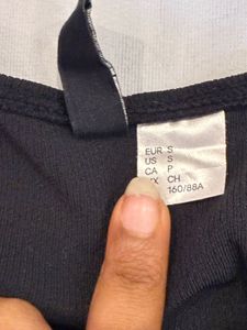 H&amp;m Black Pull Up Ribbed Dress