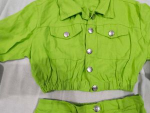 parrot green top &amp; bottom wear