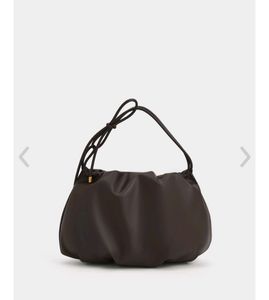 Knotted Handle Hobo Bag - Dark Brown