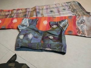 Elegant Orange Blend Saree