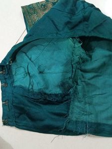 Green Pattu Blouse