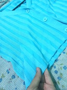 Full Sleeves Cyan Colour Top