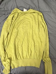 Yellow V-Neck Long Sleeve Sweater