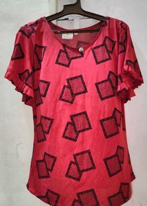 Zola Peach Geometric Top