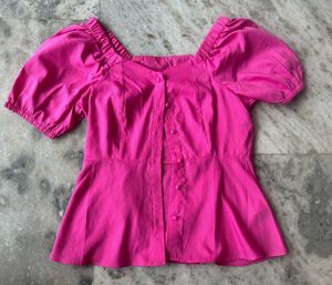 Pink Puff Sleeve Top