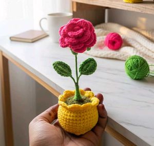 Crochet Rose Plant