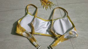 Floral Yellow Bikini Top