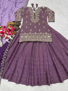 🆕️🆕️Lehenga With Long Top And Dupatta