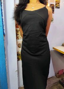 black bodycon slip dress