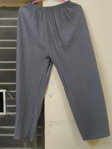 Grey Pleated Pants