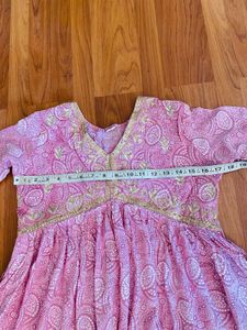 Pink Sequence Work Kurti