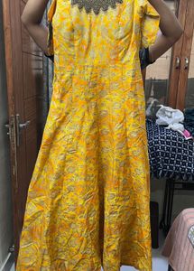 Elegant Yellow Ethnic Gown