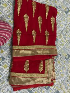 Red &amp; Gold Saree