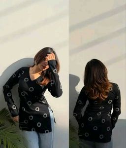 Stylish Black Printed Tunic