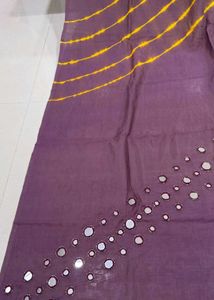Pure Muslin Real Mirror Work Saree