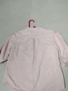Pink 3/4 Sleeve Button-Down